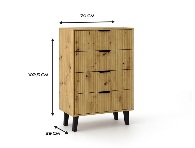Kommode Scandi 4S SLIM EICHE ARTISAN