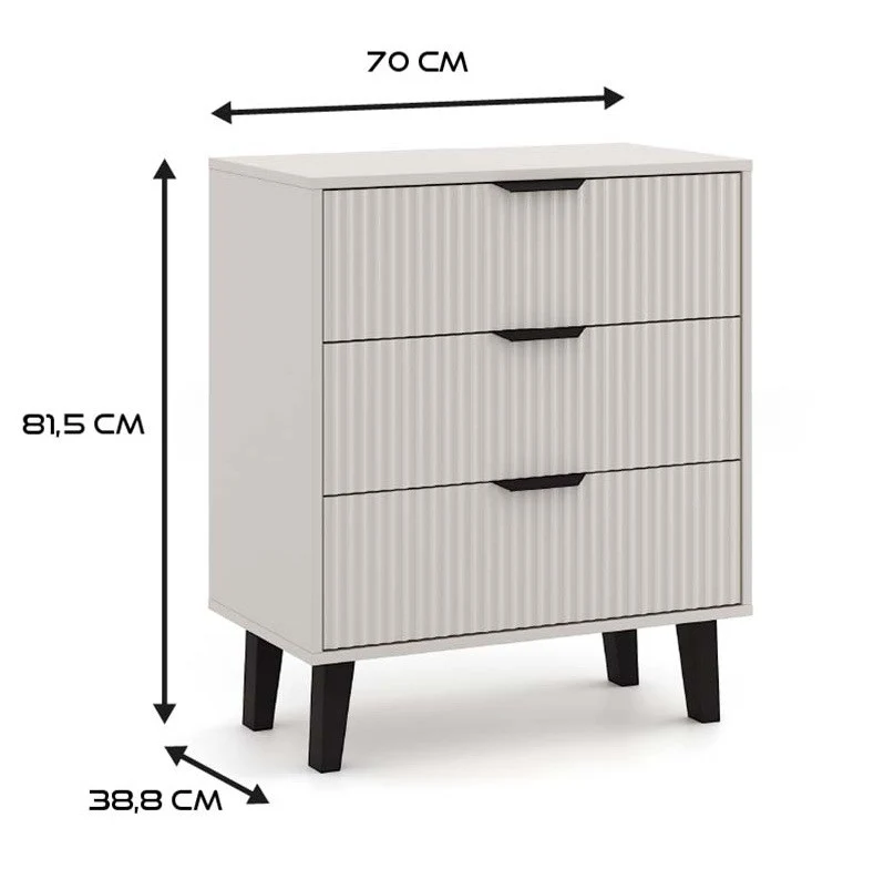 Kommode Scandi 3S SLIM KASCHMIR BEIGE