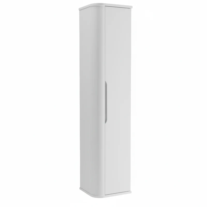 Bad Hochschrank 160 cm abgerundet Luma - Weiß