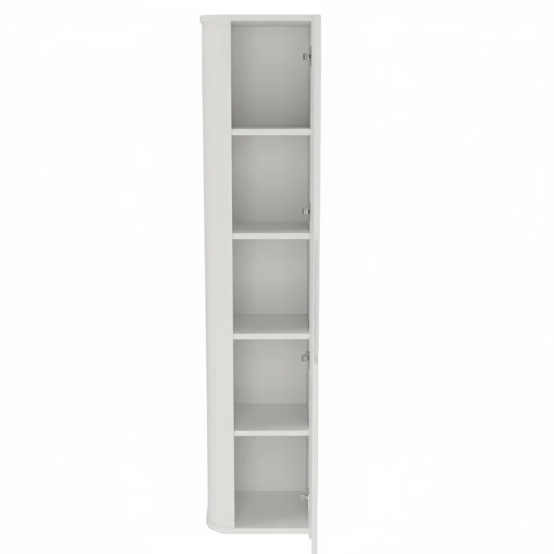 Bad Hochschrank 160 cm abgerundet Luma - Weiß