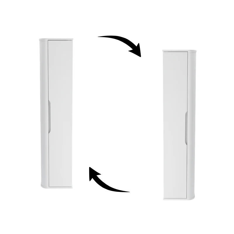 Bad Hochschrank 160 cm abgerundet Luma - Weiß