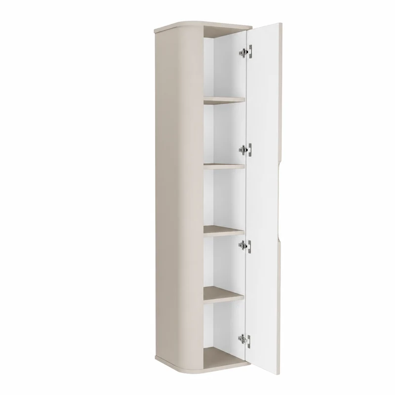 Bad Hochschrank 160 cm abgerundet Luma - Kaschmir