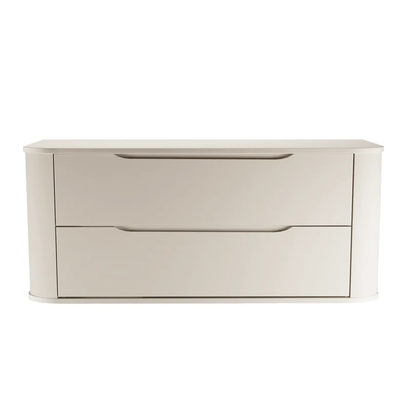 Waschtischunterschrank 120 cm mit 2 Schubladen, abgerundet Luma - Kaschmir