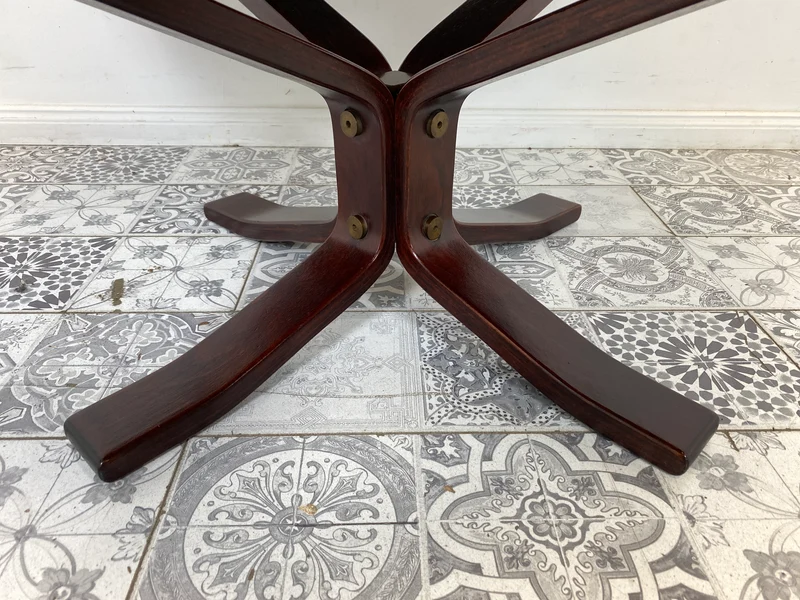 WMK Formschöner skandinavischer Designercouchtisch Falcon von Sigurd Ressel für Vatne Møbler mit seltener Tischplatte aus Schiefer
