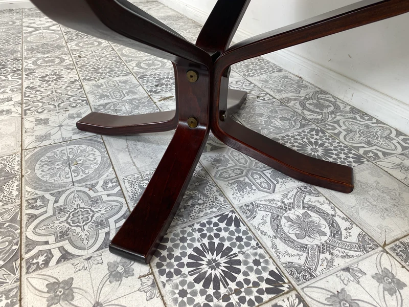 WMK Formschöner skandinavischer Designercouchtisch Falcon von Sigurd Ressel für Vatne Møbler mit seltener Tischplatte aus Schiefer