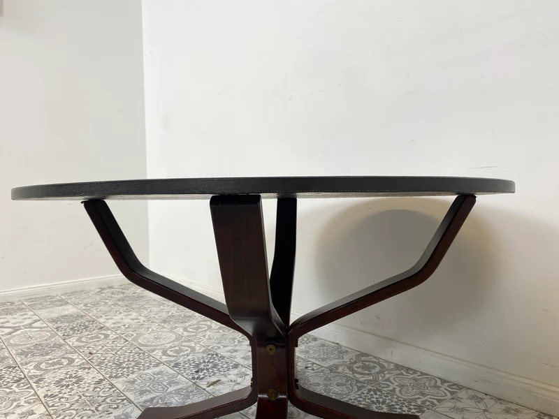 WMK Formschöner skandinavischer Designercouchtisch Falcon von Sigurd Ressel für Vatne Møbler mit seltener Tischplatte aus Schiefer
