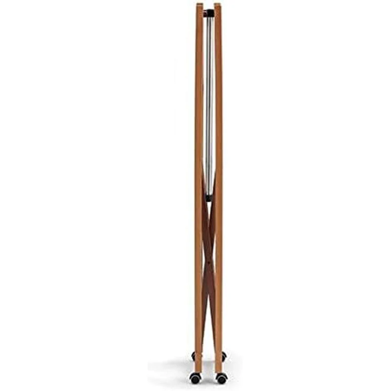 ARIT GIULIUS – Klappbarer Holz-Kleiderständer mit Ablage und Rollen, Buche und Edelstahl, Kirschbaum-Finish, Made in Italy