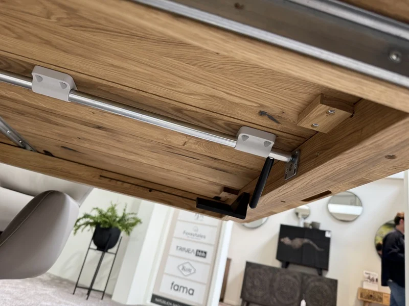 Esstisch ausziehbar Eiche massiv, Tisch ausziehbar Eiche,, ausziehbarer Tisch Eiche, Länge 180-260 cm (Tischgestell Eiche massiv)