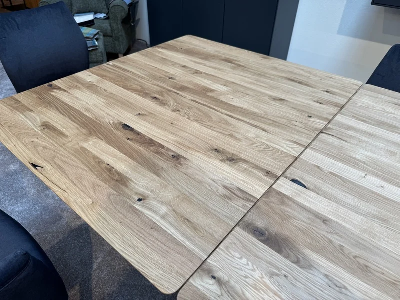 Esstisch ausziehbar Eiche massiv, Tisch ausziehbar Eiche,, ausziehbarer Tisch Eiche, Länge 160-245 cm