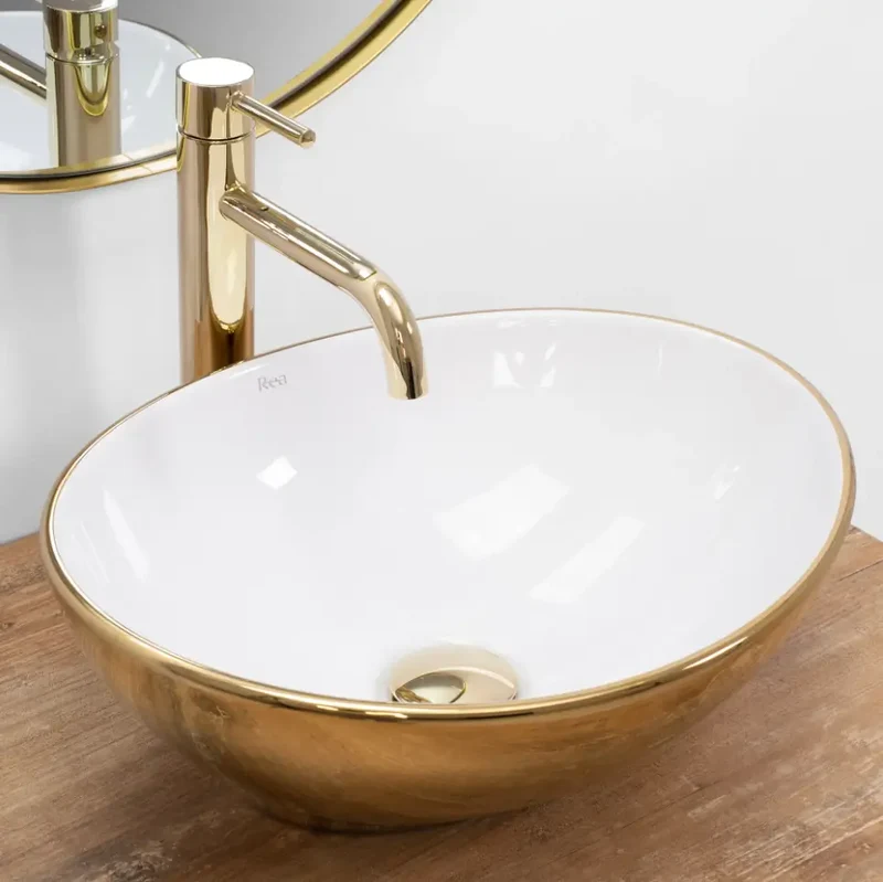 Waschtisch 40 cm Sofia - Golden/Weiß