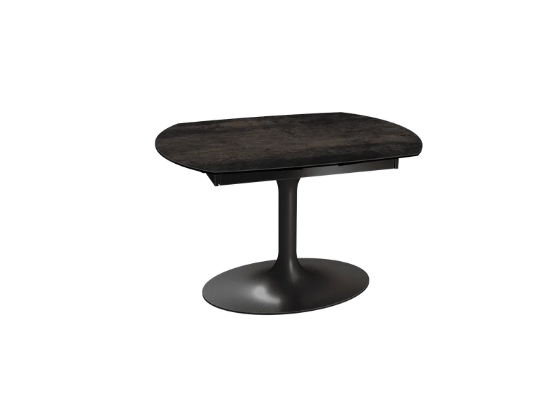 Esstisch braun Keramik, Tisch Keramik Tischplatte braun ausziehbar, Ausziehtisch Keramikplatte, Breite 130-190 cm