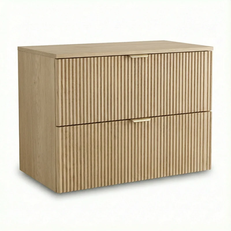 Waschtischunterschrank mit 2 Schubladen 80 cm Willy - Eiche Cremona