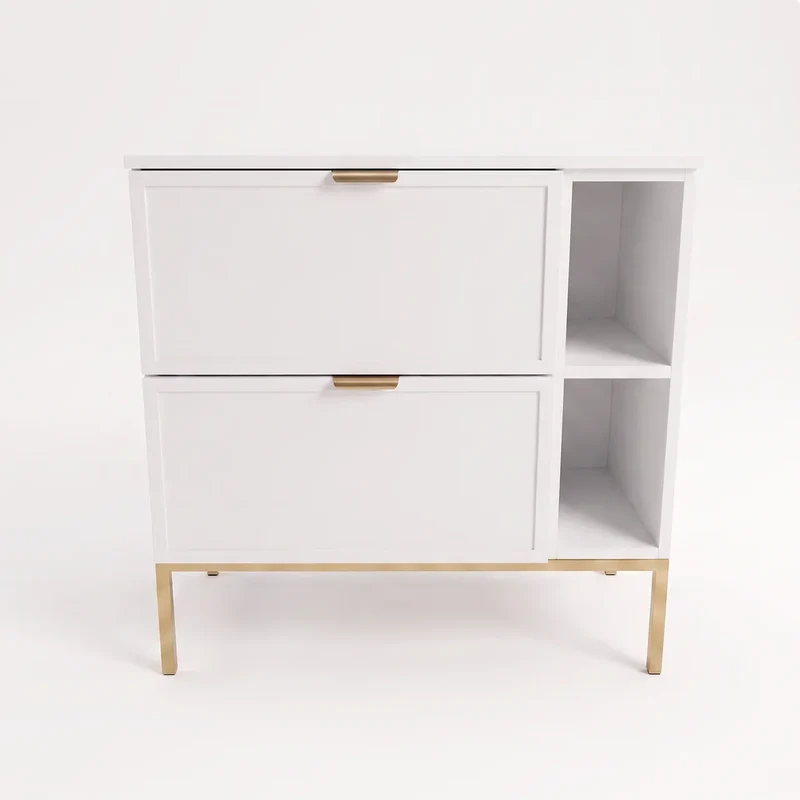 Waschtischunterschrank mit Regal 80 cm auf einem Metallgestell Roma - Weiß