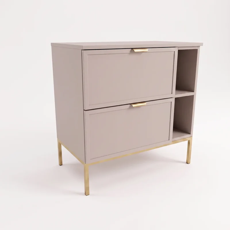 Waschtischunterschrank mit Regal 80 cm auf einem Metallgestell Roma - Kaschmir