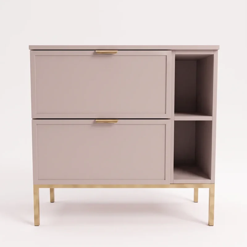 Waschtischunterschrank mit Regal 80 cm auf einem Metallgestell Roma - Kaschmir