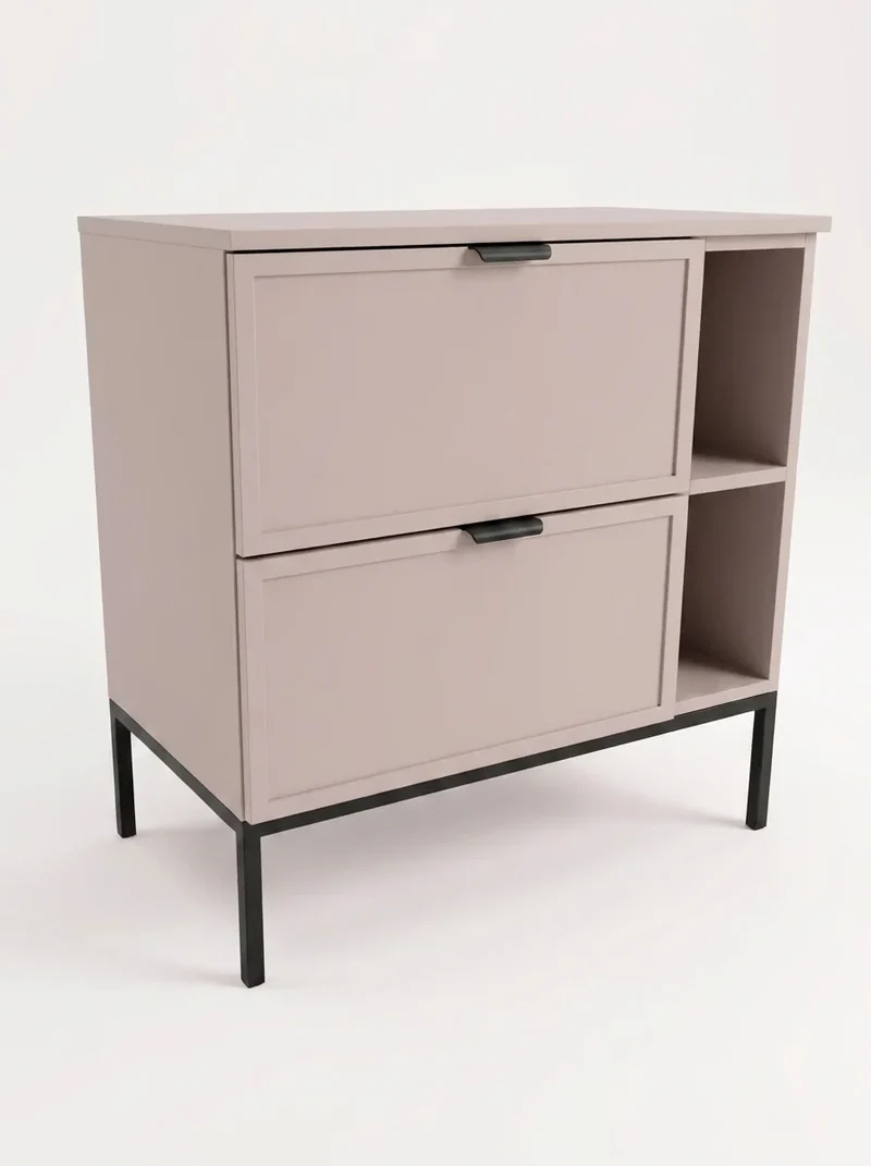 Waschtischunterschrank mit Regal 80 cm auf einem Metallgestell Roma - Kaschmir
