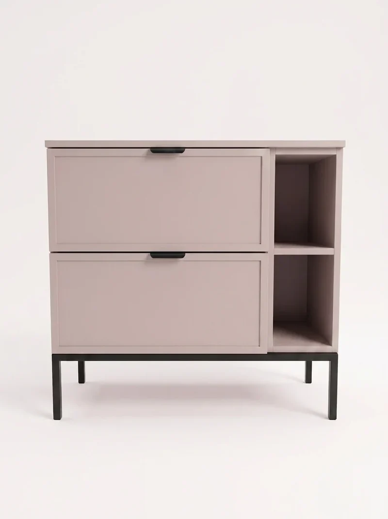 Waschtischunterschrank mit Regal 80 cm auf einem Metallgestell Roma - Kaschmir