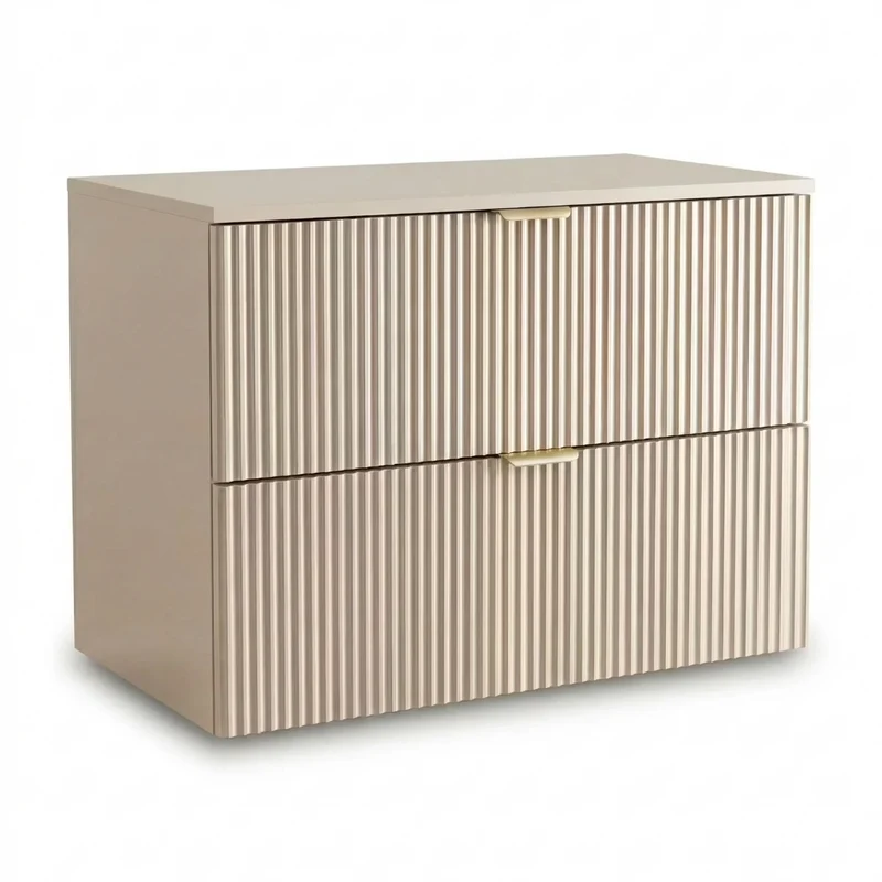 Badmöbel-Set: 80 cm Schrank mit Aufsatzwaschbecken Willy - Kaschmir
