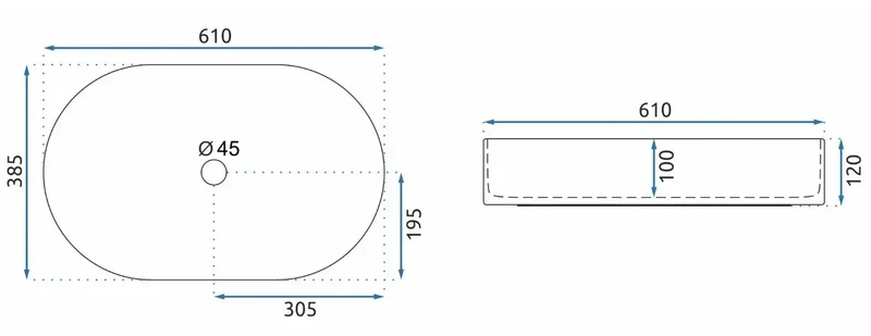 Badmöbel-Set: 80 cm Schrank mit Aufsatzwaschbecken Willy - Weiß