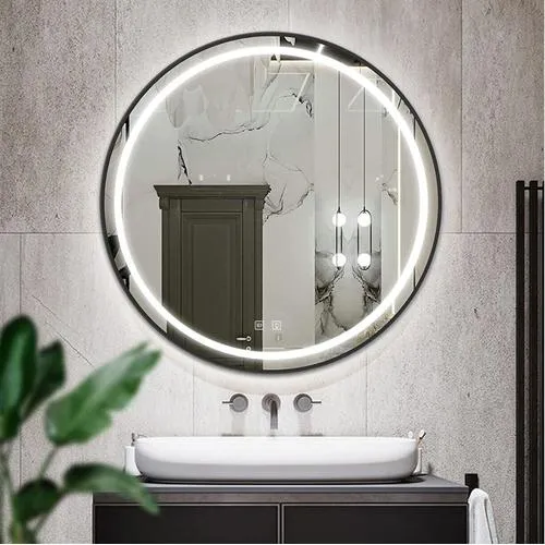 LED-Wandspiegel MMJ 60 cm - Schwarz
