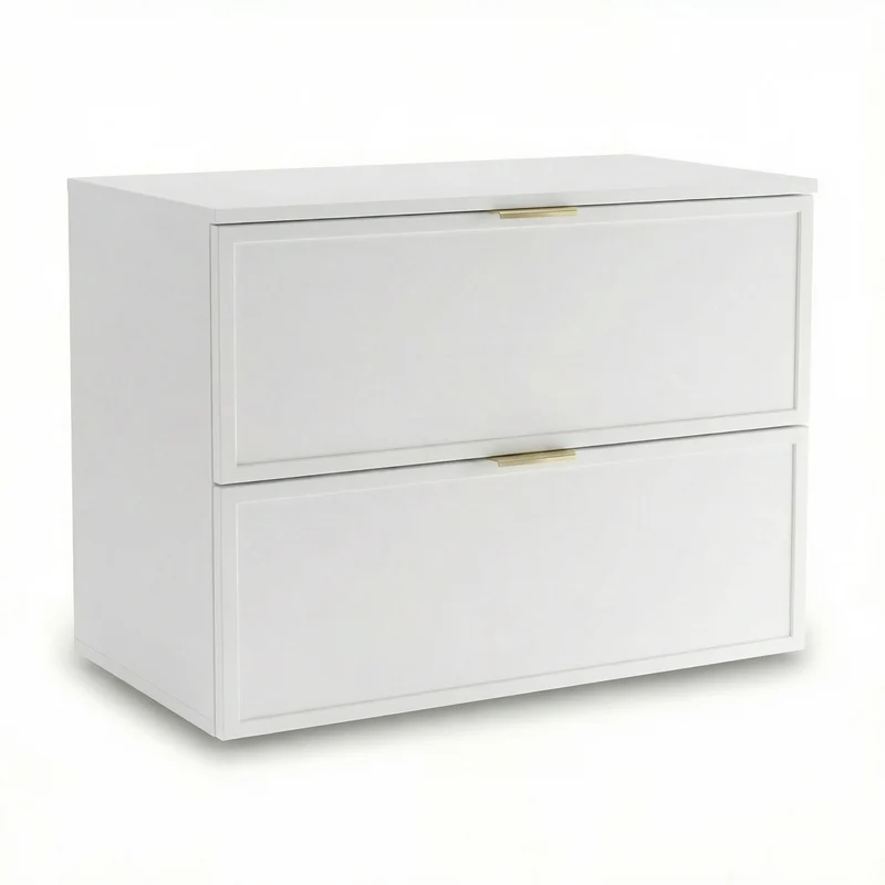 Waschtischunterschrank mit 2 Schubladen 80 cm Roma - Weiß