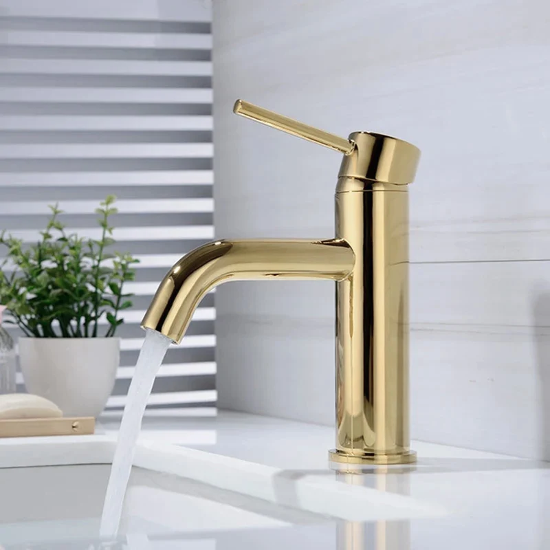 Niedrig Waschtischbatterie Lungo - Gold