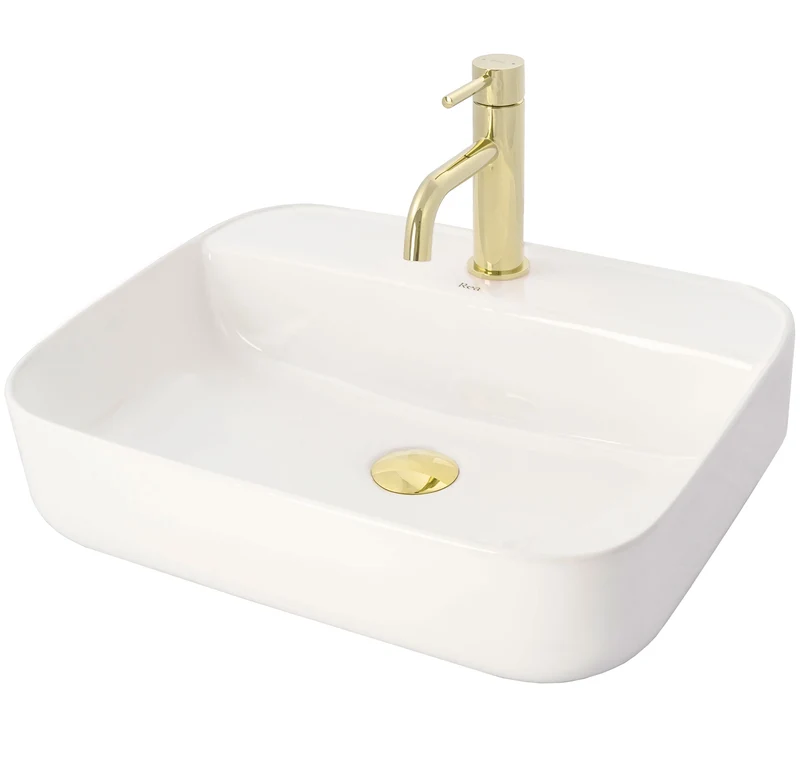 Niedrig Waschtischbatterie Lungo - Gold