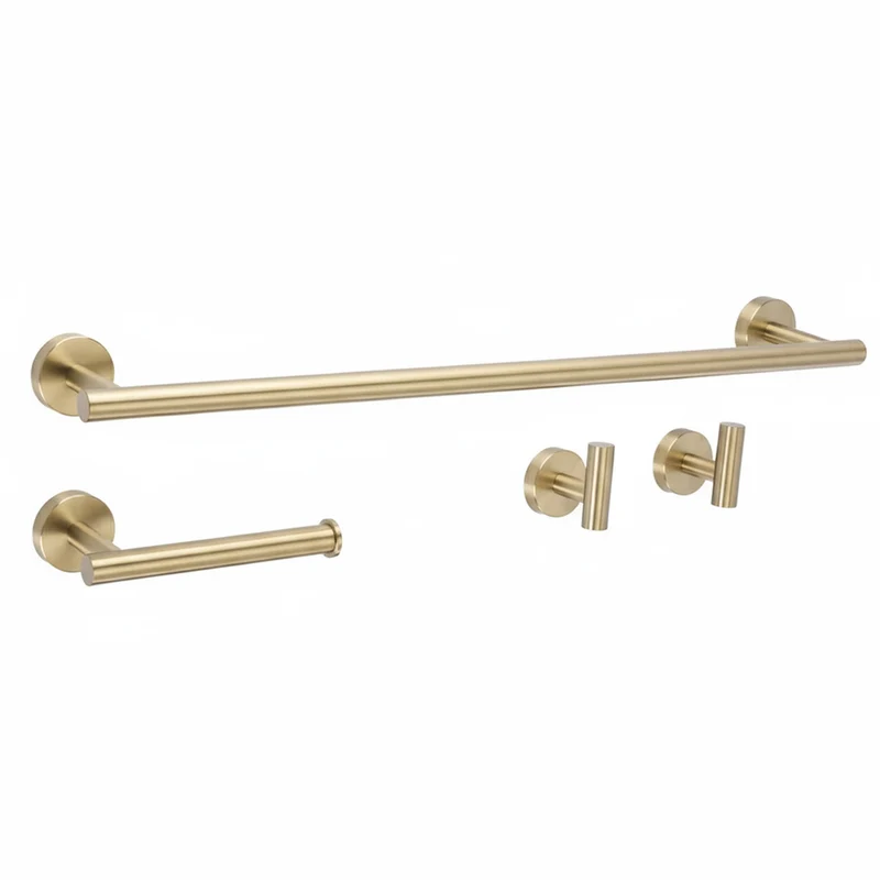 Badezimmer-Haken-Set Ari - gebürstetes Gold