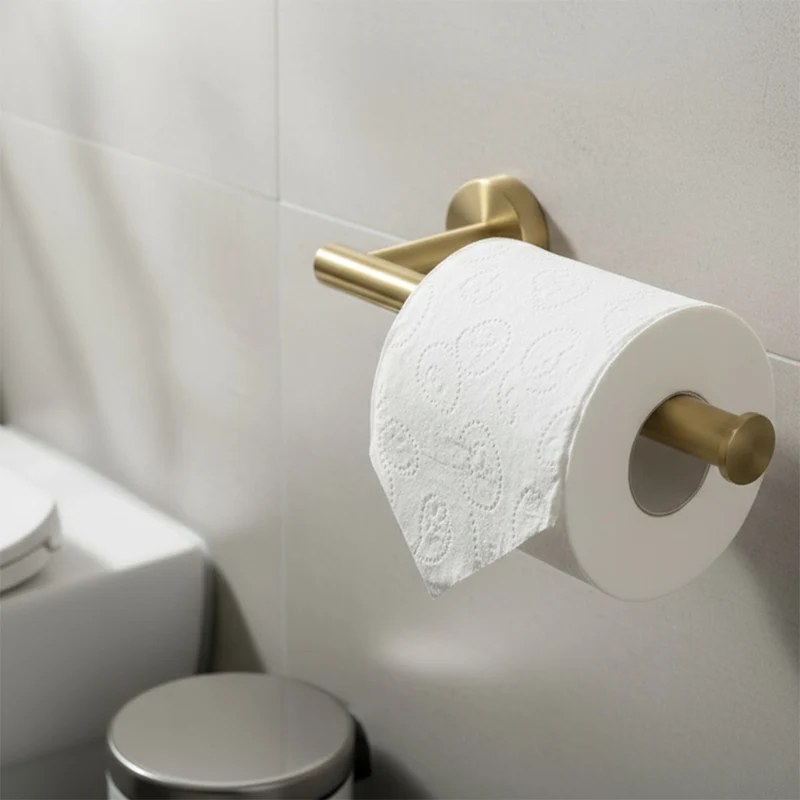 Badezimmer-Haken-Set Ari - gebürstetes Gold
