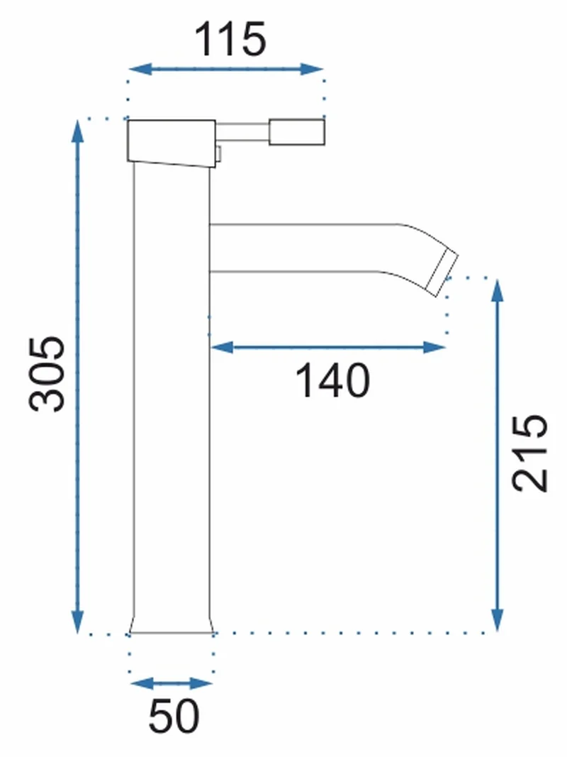 Hohe Waschtischbatterie Graf - Chrom