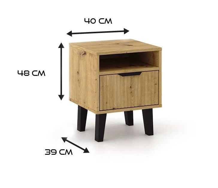 Nachttisch Scandi 1S SLIM EICHE ARTISAN
