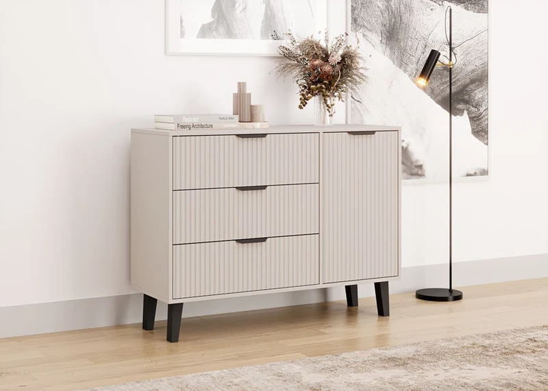 Scandi 1D3S SLIM CASHMIR BEige Kommode