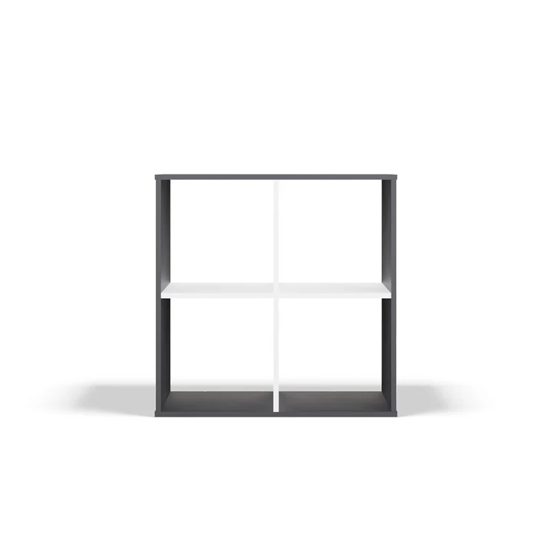 REGALE MALAX 2X2 | 4 FÄCHER ANTHRAZIT/WEISS | 74X75X30 CM | WOHNZIMMER