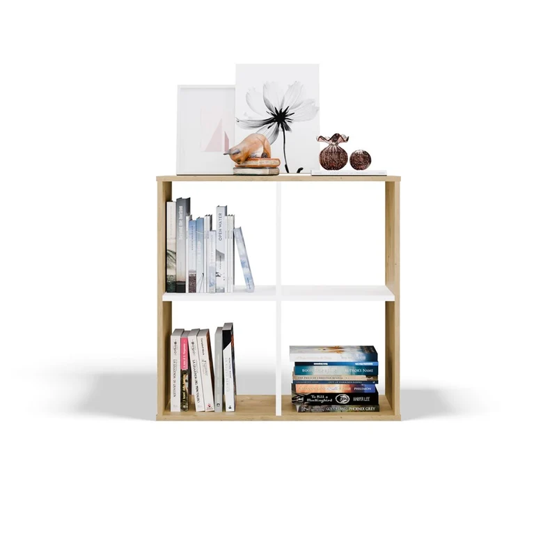 REGALE MALAX 2X2 | 4 FÄCHER DĄB ARTISAN/WEISS | 74X75X30 CM | WOHNZIMMER
