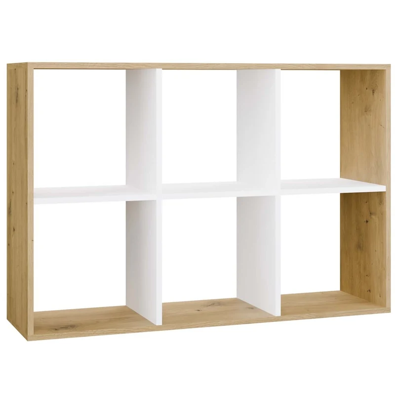 REGALE MALAX 2X3 | 6 FÄCHER EICHE ARTISAN/WEISS | 110X75X30 CM | KINDERZIMMER