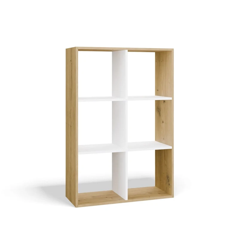 REGALE MALAX 2X3 | 6 FÄCHER EICHE ARTISAN/WEISS | 110X75X30 CM | KINDERZIMMER
