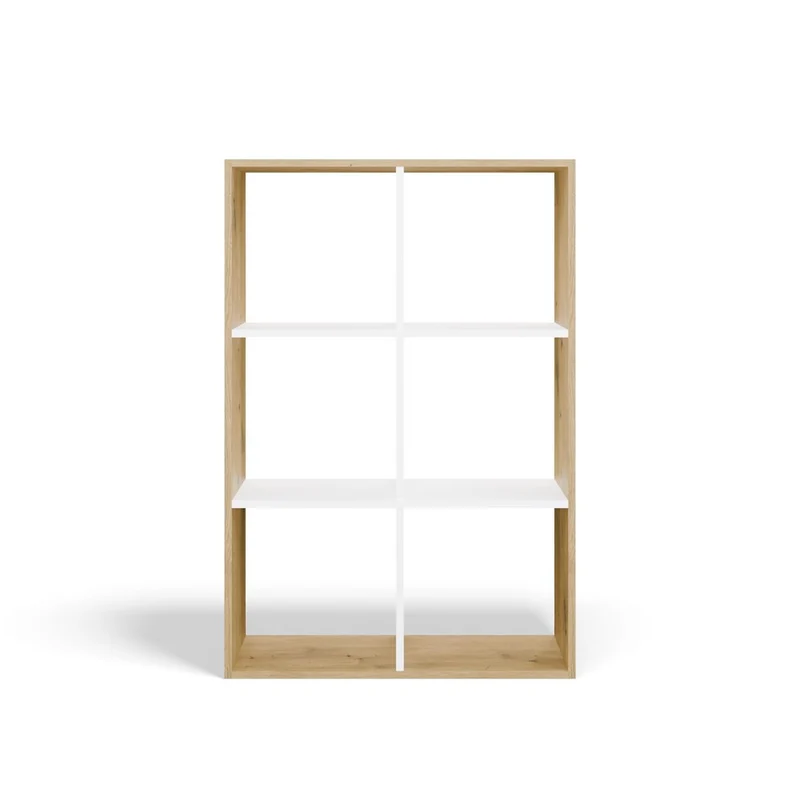 REGALE MALAX 2X3 | 6 FÄCHER EICHE ARTISAN/WEISS | 110X75X30 CM | KINDERZIMMER