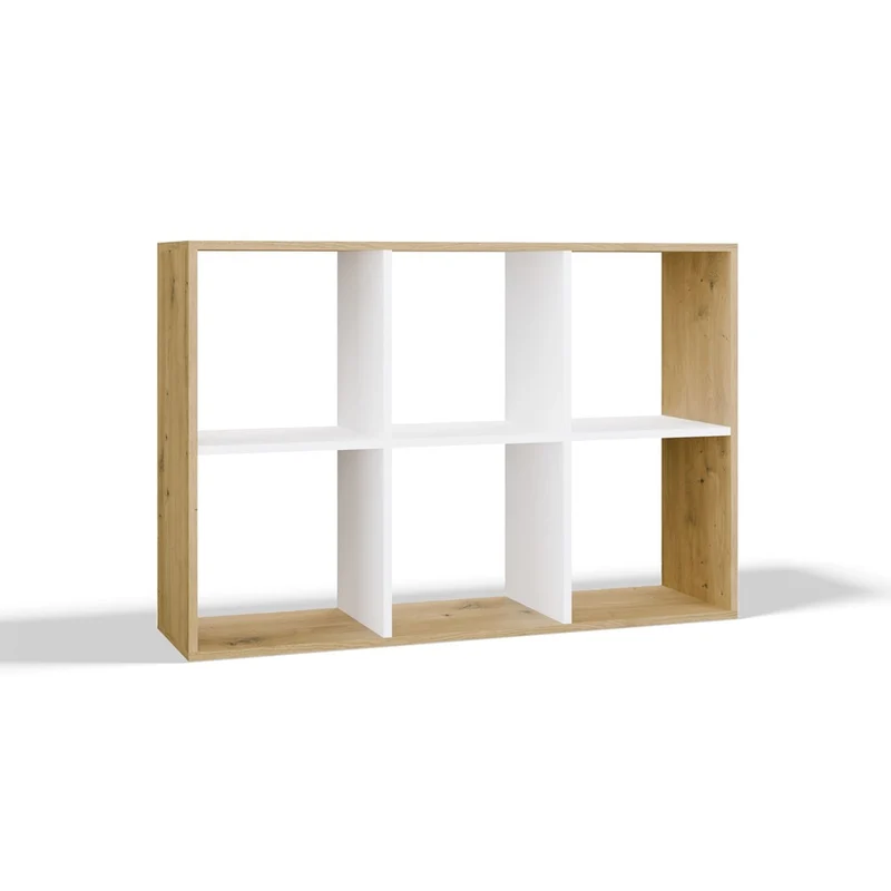REGALE MALAX 2X3 | 6 FÄCHER EICHE ARTISAN/WEISS | 110X75X30 CM | KINDERZIMMER