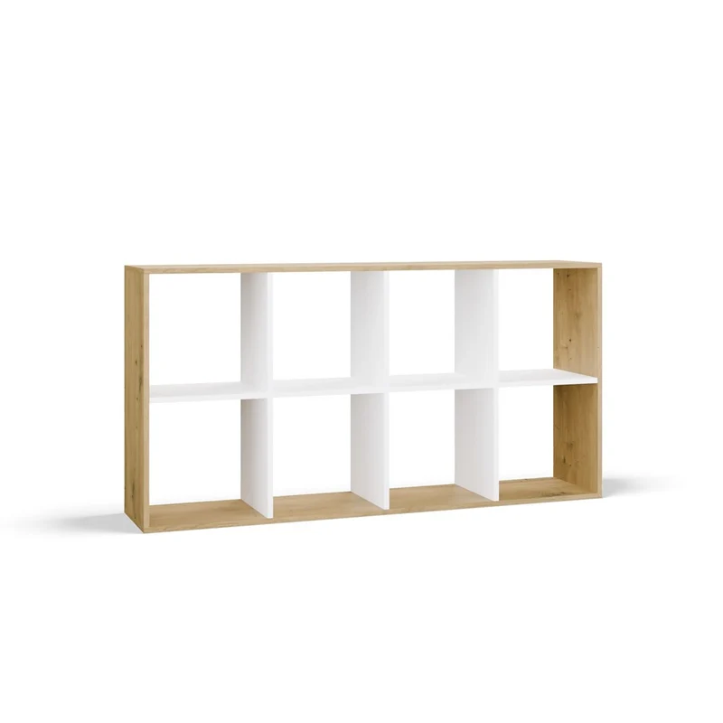 KOMMODE MALAX 2X4 | 8 FÄCHER EICHE ARTISAN/WEISS | 147x75x30 CM | BÜRO/KINDERZIMMER