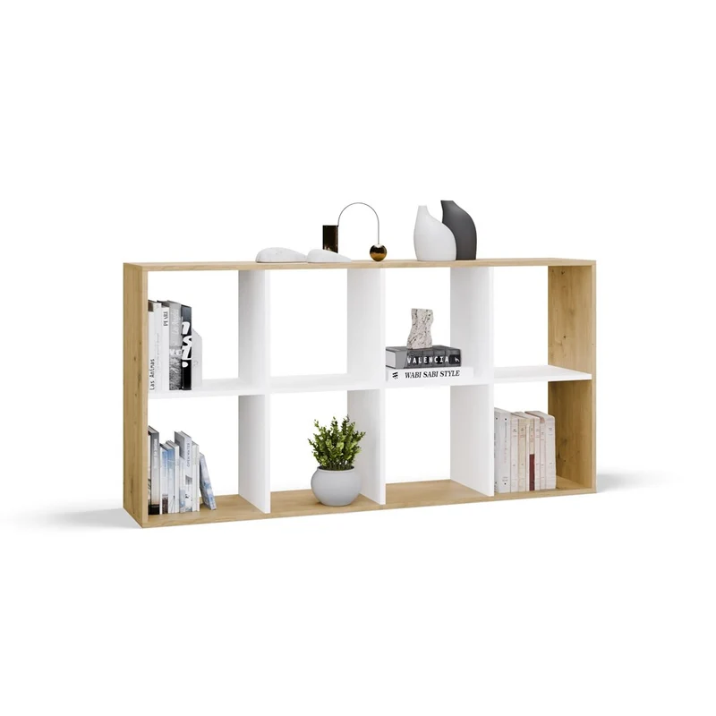 KOMMODE MALAX 2X4 | 8 FÄCHER EICHE ARTISAN/WEISS | 147x75x30 CM | BÜRO/KINDERZIMMER