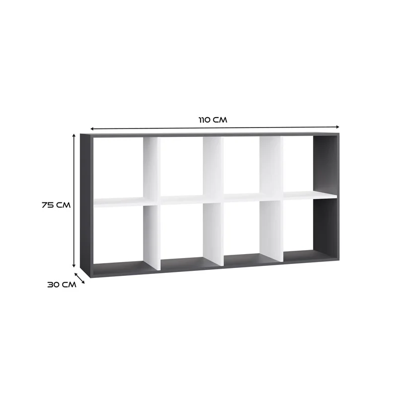 REGAL MALAX 2X4 | 6 FÄCHER EICHE ARTISAN/WEISS | 110x75x30 CM | KINDERZIMMER/BÜRO