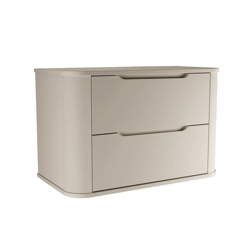 Waschtischunterschrank 80 cm mit 2 Schubladen, abgerundet Luma - Kaschmir