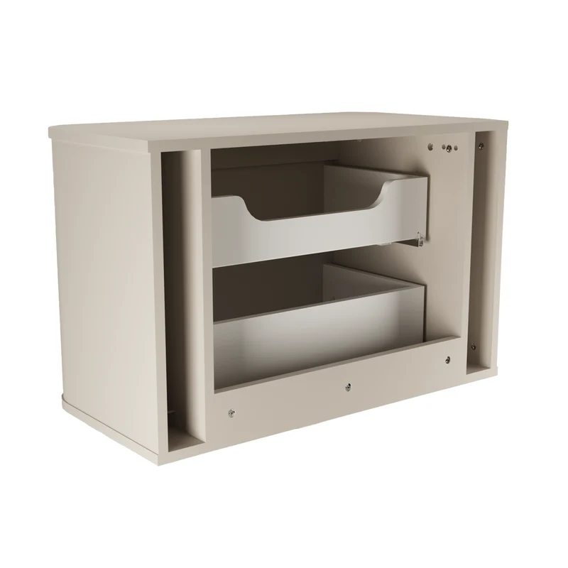 Waschtischunterschrank 80 cm mit 2 Schubladen, abgerundet Luma - Kaschmir