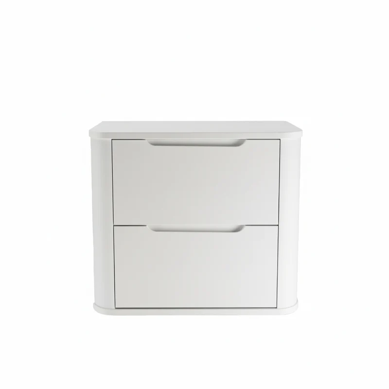 Waschtischunterschrank 60 cm mit 2 Schubladen, abgerundet Luma - Weiß