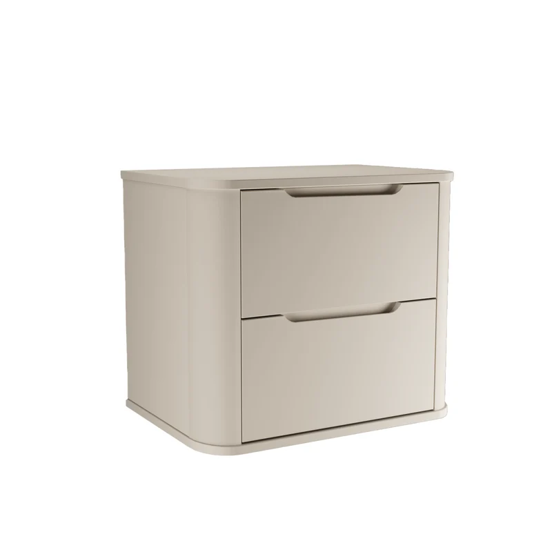 Waschtischunterschrank 60 cm mit 2 Schubladen, abgerundet Luma - Kaschmir
