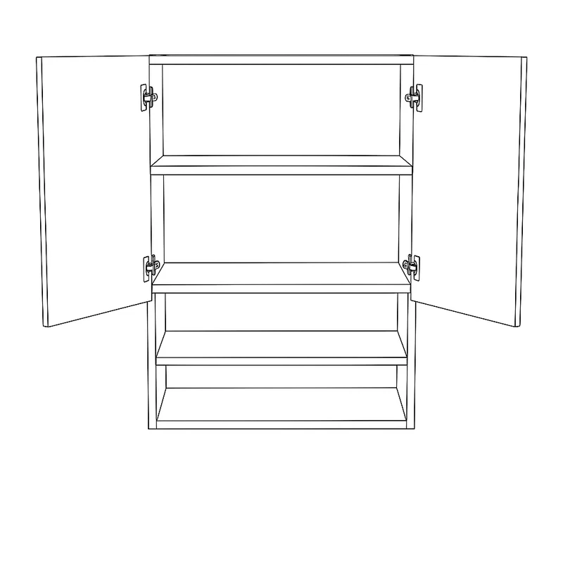 Badezimmer Hängeschrank 60 cm mit geriffelte Front Willy für Geberit - Salbei/Walnuss