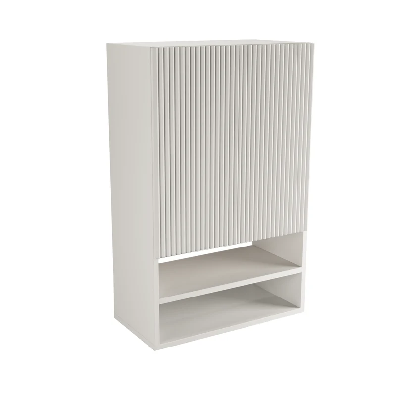Badezimmer Hängeschrank 60 cm mit geriffelte Front Willy für Geberit - Weiß