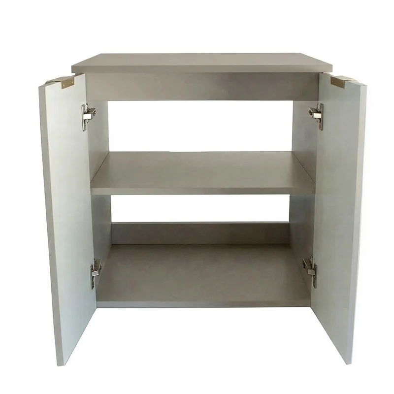 Badmöbel-Set: Waschtischunterschrank mit Türen 60 cm mit Waschbecken Orio - Kaschmir
