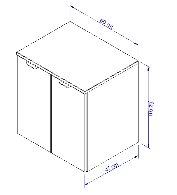 Badmöbel-Set: Waschtischunterschrank mit Türen 60 cm mit Waschbecken Orio - Kaschmir/Eiche artisan
