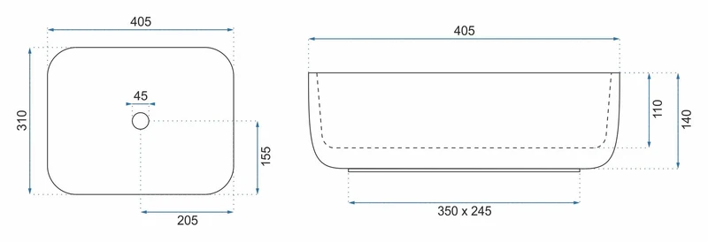 Aufsatzwaschbecken Demi Mini - Weiß